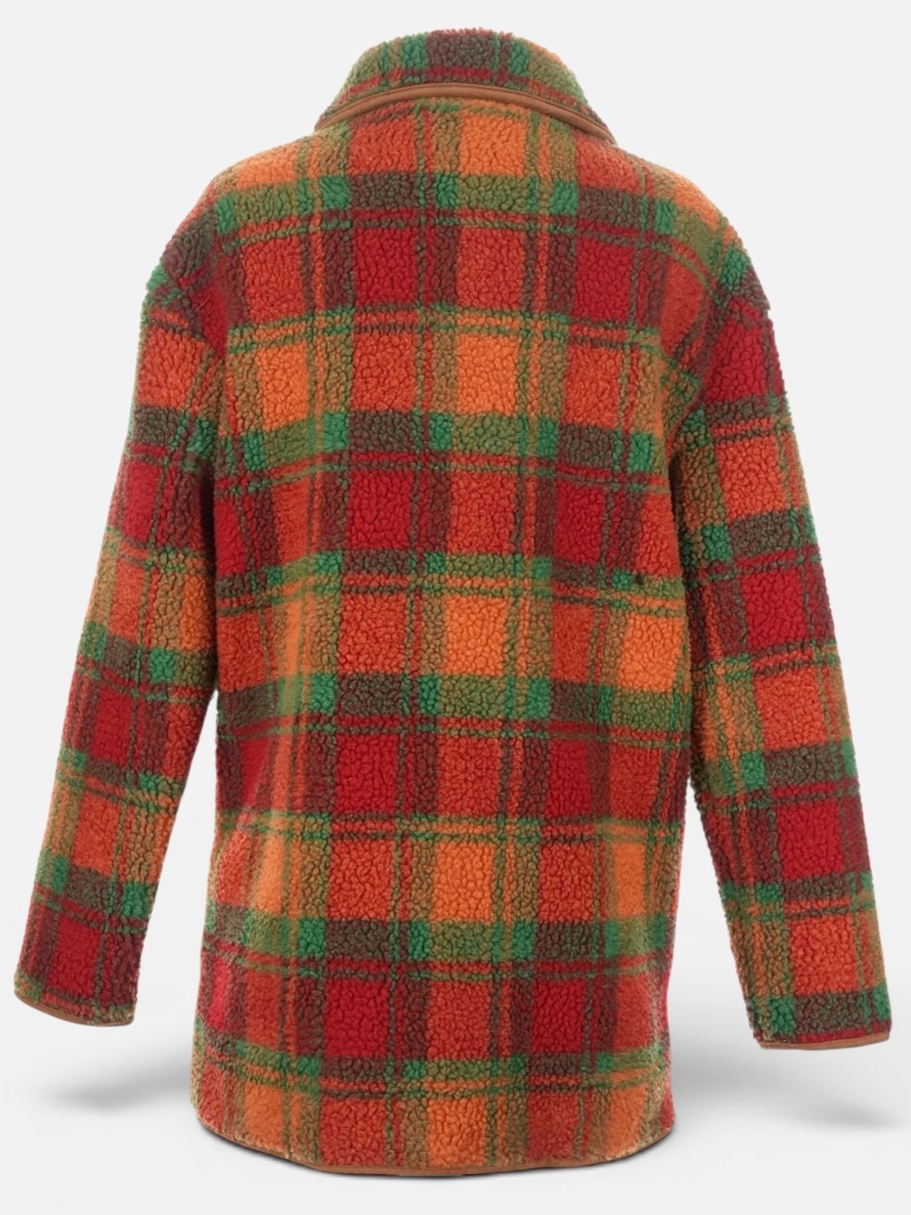 LISA SAYS GAH Jesse Sherpa Jacket in Orange Plaid Size XS/S - Picture 14 of 16